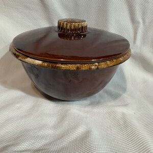 Brown Ceramic Lidded Bowl